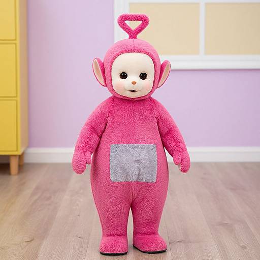 Little Girl in Pink Teletubby Costume
