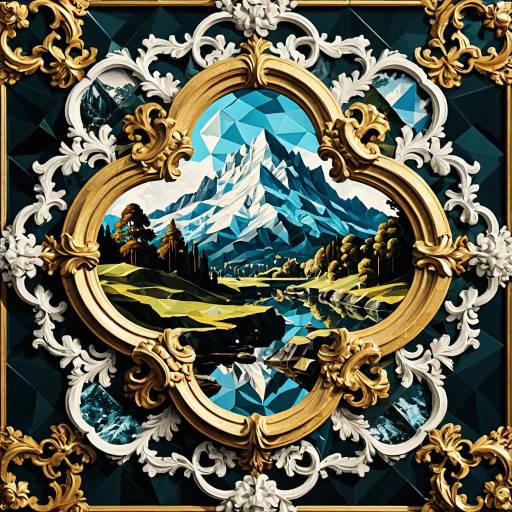 Baroque Low-Poly Mountain Landscape