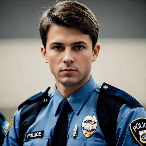 Realistic Policeman Portrait with Badge