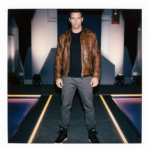 Confident Man in Neon Spacewear