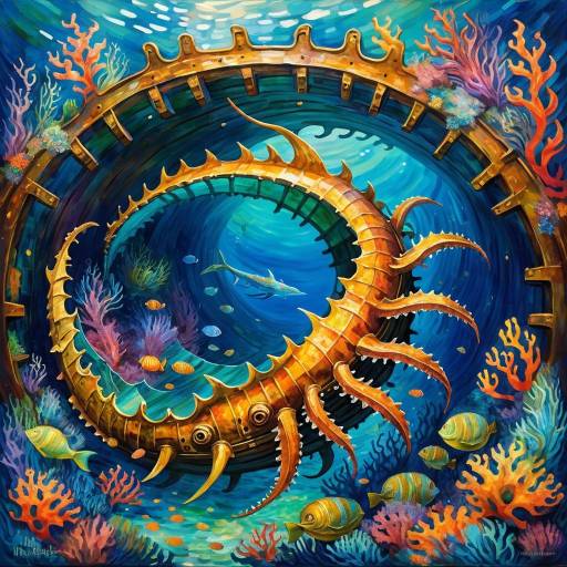 Mythical Sea Creature in Sunken Ship Mythical Sea Creature in Sunken Ship
