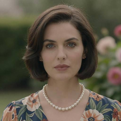 Portrait of Woman in Floral Blouse