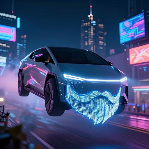 Futuristic Beard-Shaped Flying Car