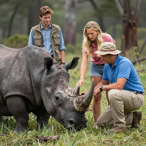 Candid Moment with a Rhinoceros in Nature