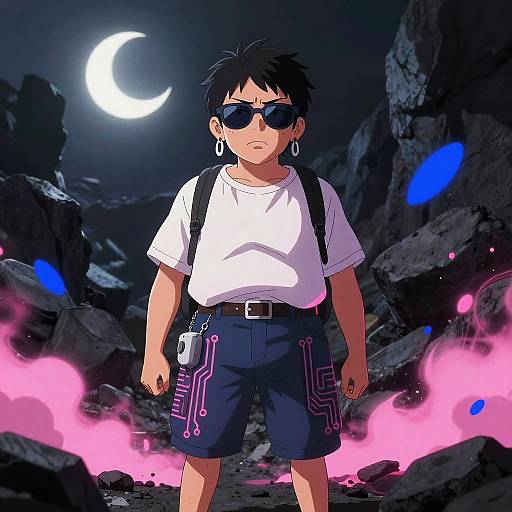 Vibrant Anime Art of Ecuadorian Character