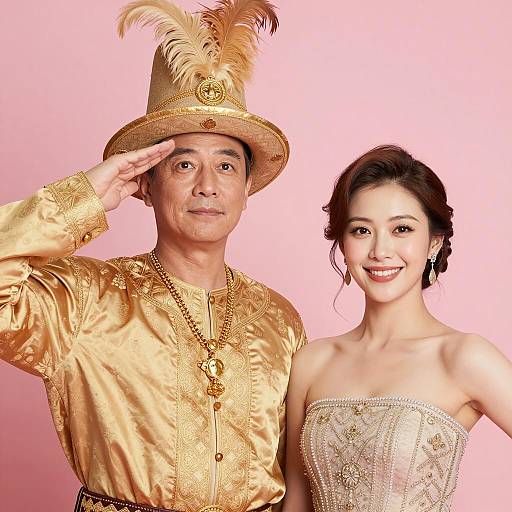 Vibrant Portrait of Stylish Duo