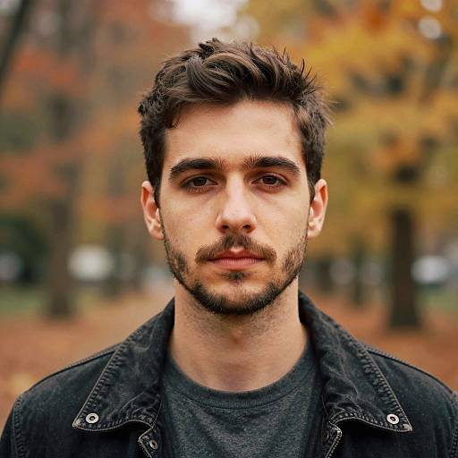 Portrait of a Man in Autumn Setting