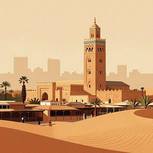 Marrakech Tribal Vector Skyline