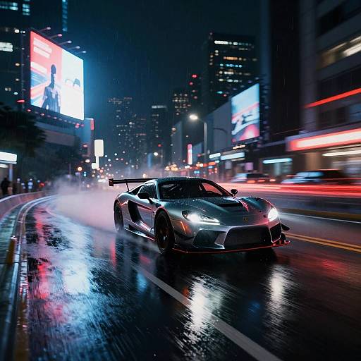 Neon Nighttime Street Racer