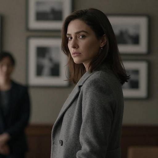 Mysterious Woman in Dimly Lit Room