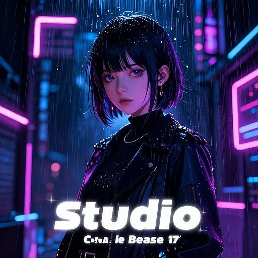 Futuristic Noir Anime Gamergirl Poster