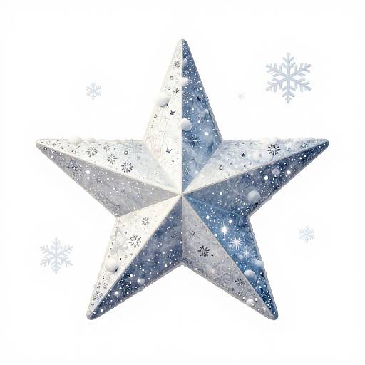 Intricate Winter Star with Snowflakes