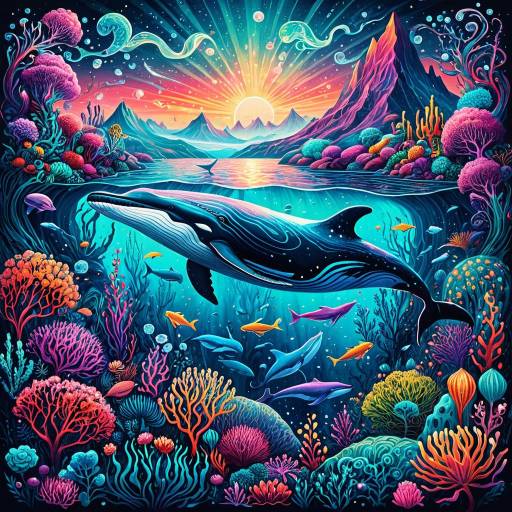 Surreal Vibrant Underwater Fantasy Landscape