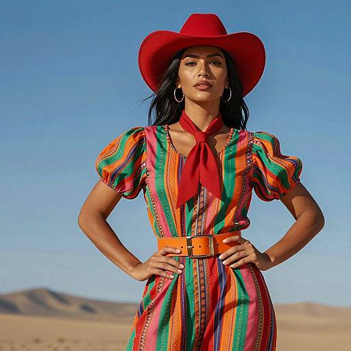 Vibrant Desert Fashion Portrait