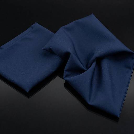 Crumpled Dark Blue Fabrics on Black Surface