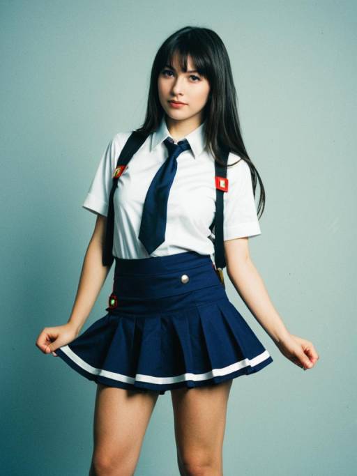 Professional Cosplay Portrait of Mini Skirt Woman