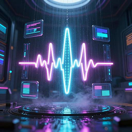 Neon Binary Matrix in Virtual Chamber