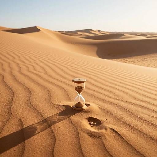 Serene Hourglass on Sunlit Dunes