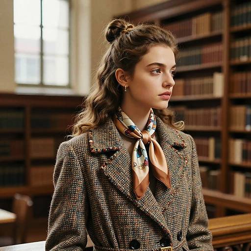 Half-Knot Hairstyle in Library Editorial