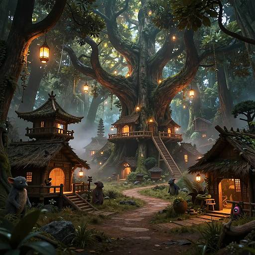Ancient Glowing Forest Village