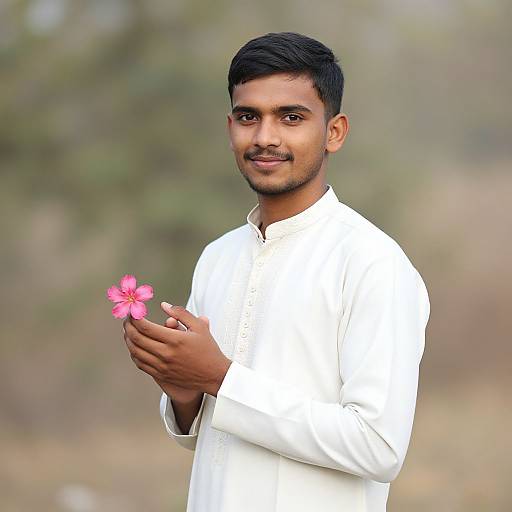 Smiling Dark-Skinned Man in Traditional Dress