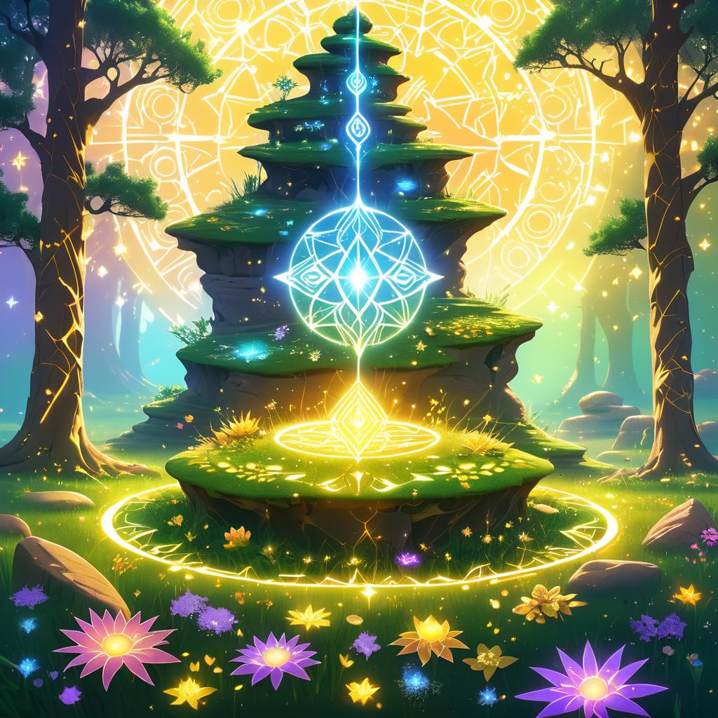 Mystical Tree in Radiant Meadow