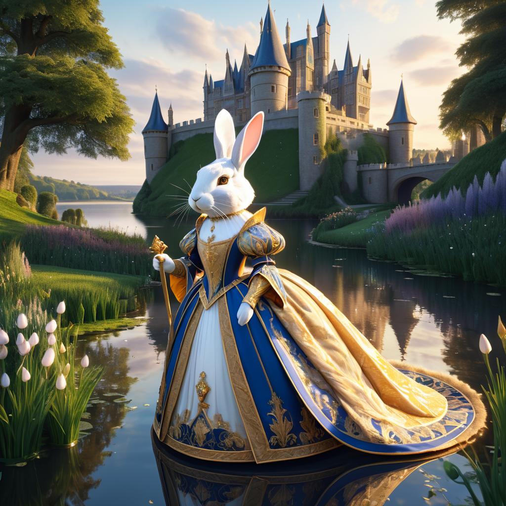 Regal Rabbit Queen in Medieval Elegance