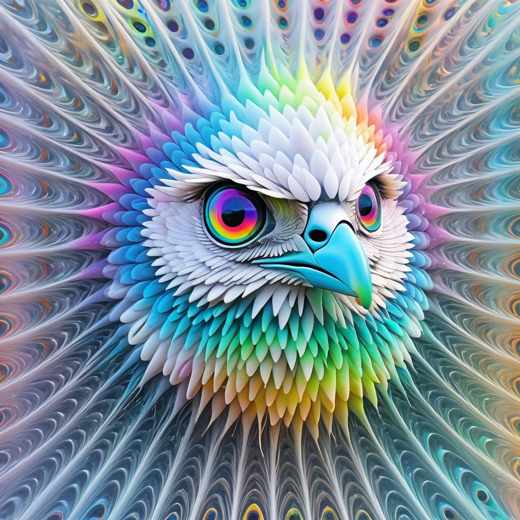 Surreal Psychedelic Bird with Intricate Detail