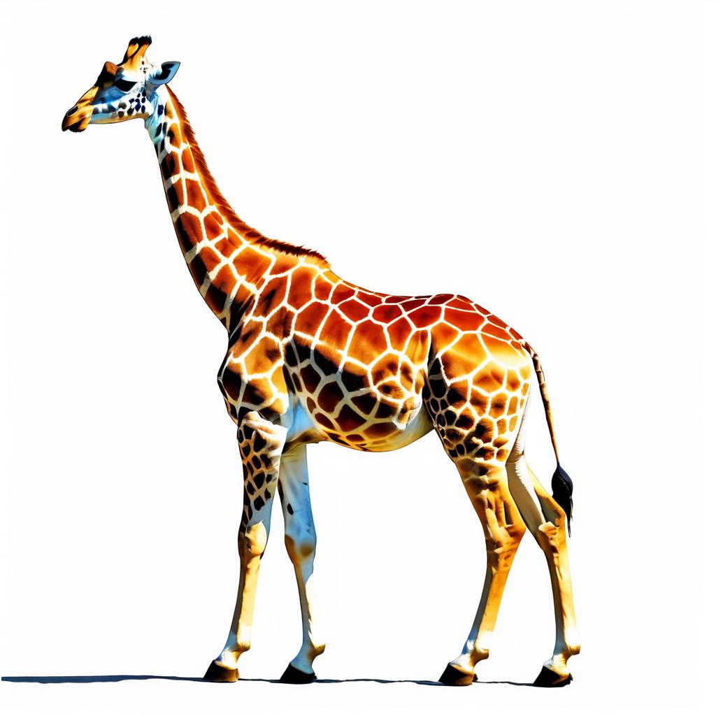 Hyper-Realistic Giraffe on White Background