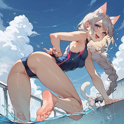 Joyful Summer Day at the Pool