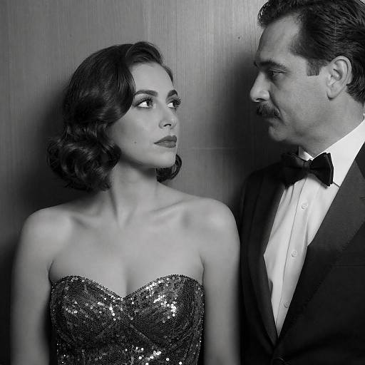 Elegant Vintage Couple in Black and White
