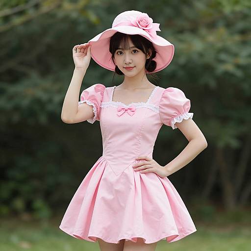 Elegant Pink Rose Outfit