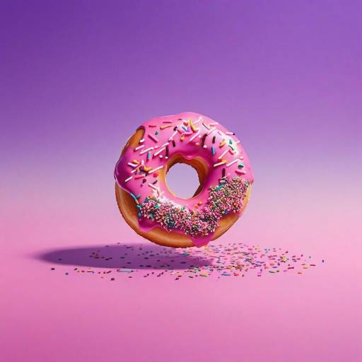 Floating Doughnut with Sprinkles and Shadows