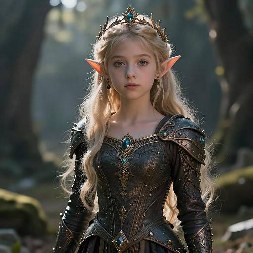 Elven Princess in Dark Fantasy Realm
