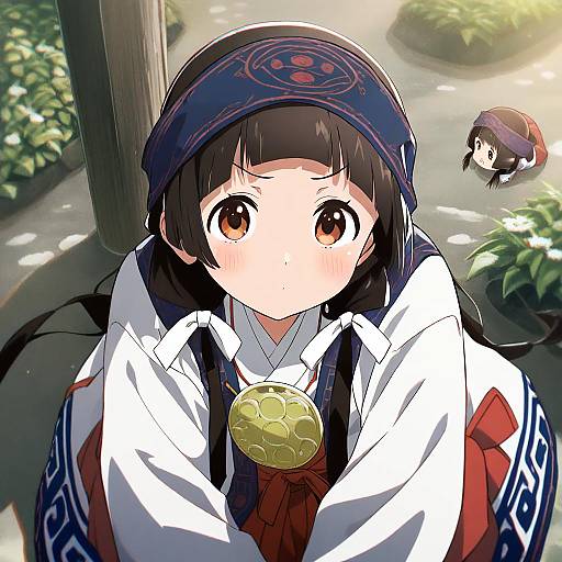 Illustration of Amayadori machi, kumamiko in the style of Tetsujin momoko