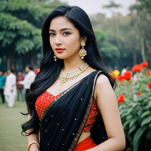 Elegant Bollywood Saree Outdoor Party Look