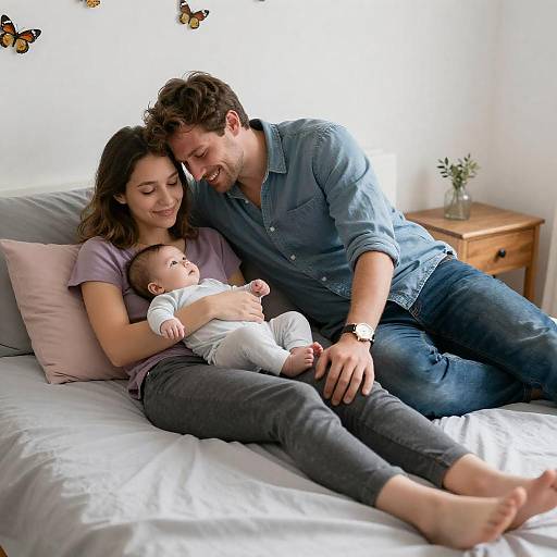 Intimate Couple in a Cozy Bedroom Scene