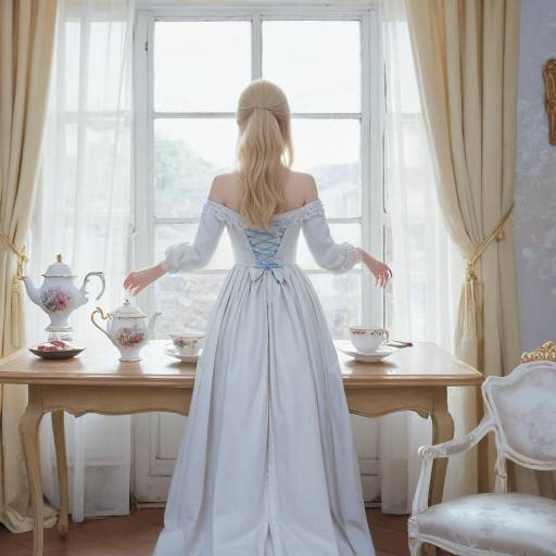 Elegant Girl Enjoying Tea Indoors