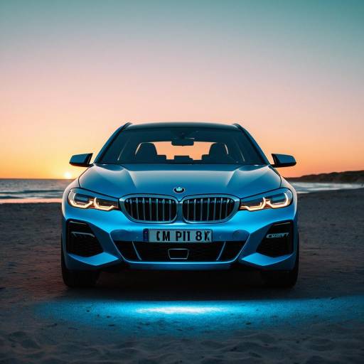 BMW Car at Beach Sunset