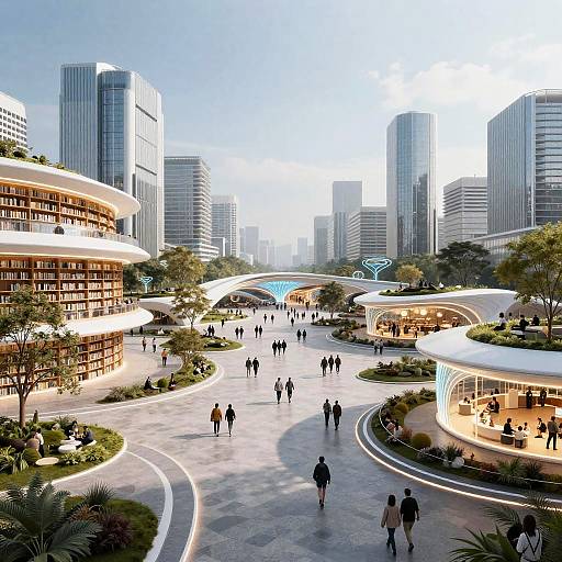 Futuristic AI-Designed Urban Plaza