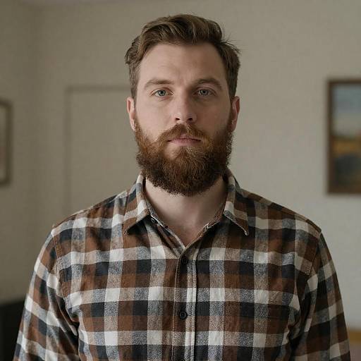 Indoor Portrait of Bearded Man
