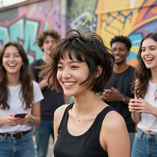 Joyful Friends with Buzz Cut Filter