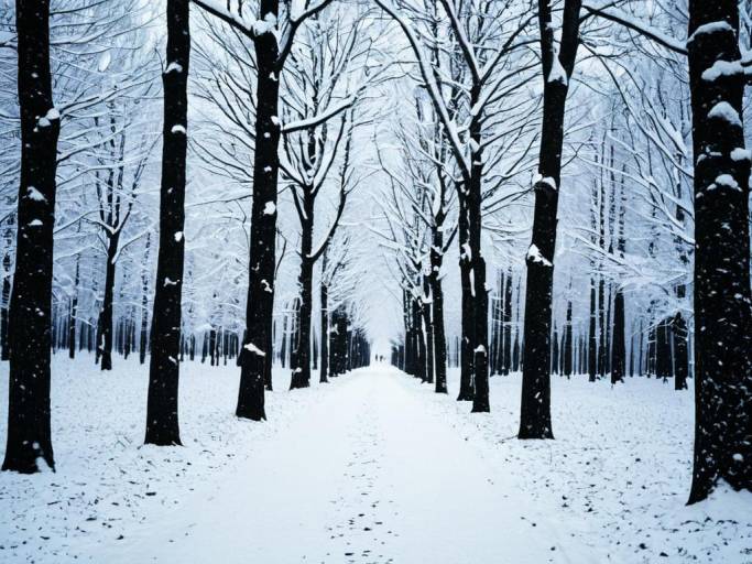 Serene Snowy Forest Winter Wallpaper