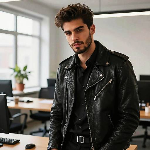Stylish Young Man in Modern Office