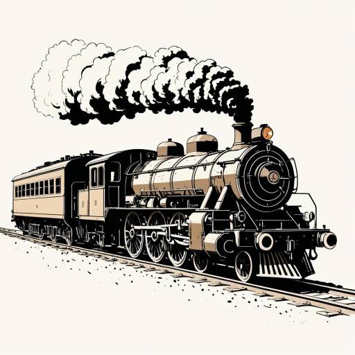 Vintage Steam Locomotive Illustration
