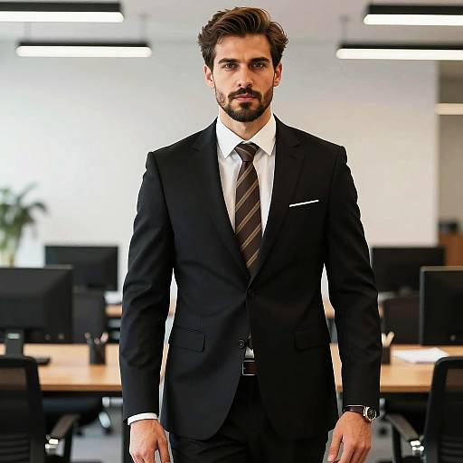 Confident Businessman in Modern Office
