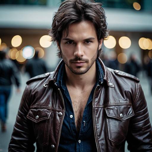 Confident Man in Leather Jacket