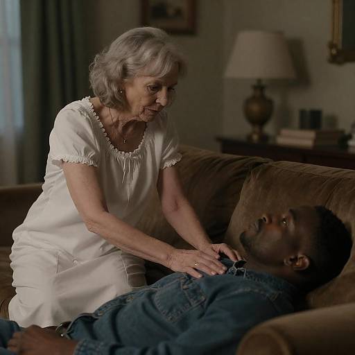 Intimate Portrait in a Dimly Lit Room