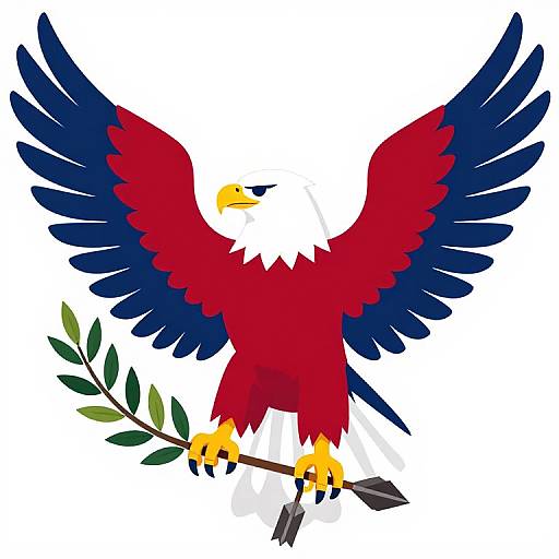 Stylized Bald Eagle Heraldic Clip Art
