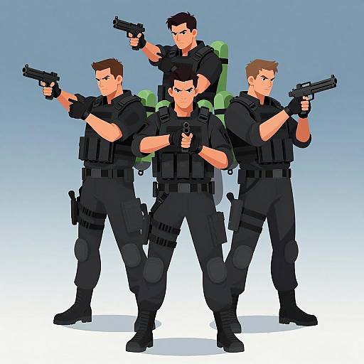 Tactical Team in Triangular Formation